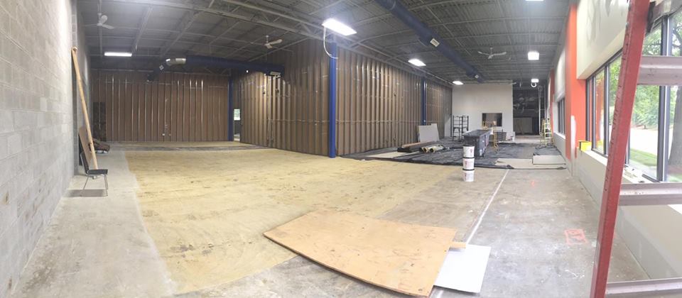 Second training floor (left) and main training floor (right)