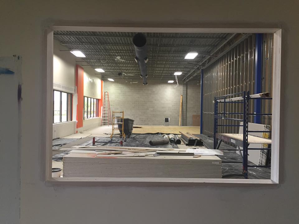 Consultation office, looking out to the main training floor