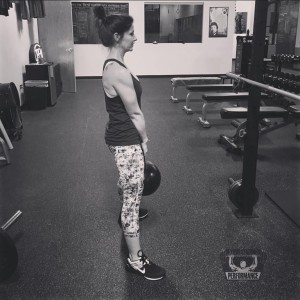 Danielle Barchetti performing a kettlebell deadlift
