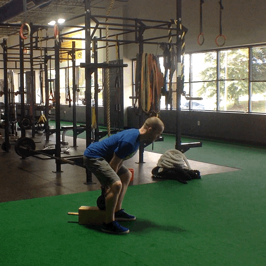It's a GIF- we don't actually do our reps cyclically like this. One explosive rep, reset in between...